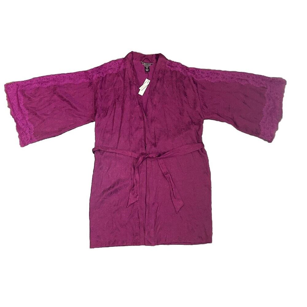 VICTORIA'S SECRET Lace Kimono Robe Purple Size XS Lace accent